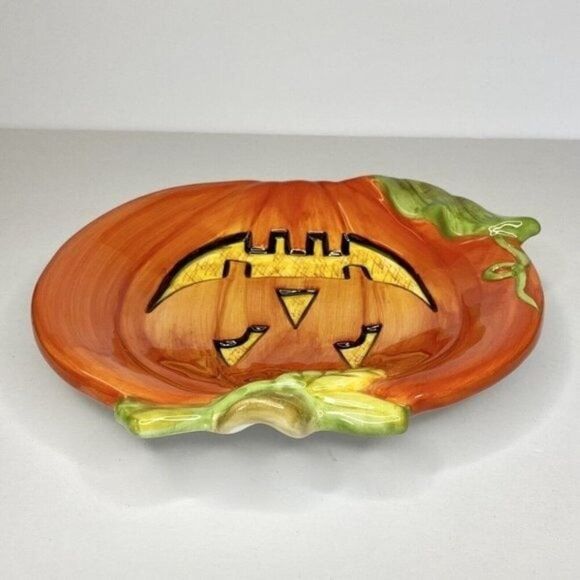 Certified International Susan Winget Jack O’Lantern Pumpkin Halloween Dish Bowl - Picture 4 of 11